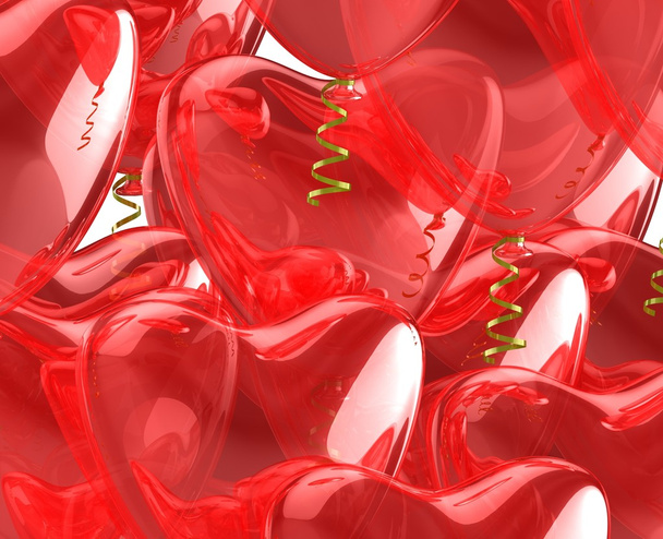 Heart red balloons. - Фото, зображення