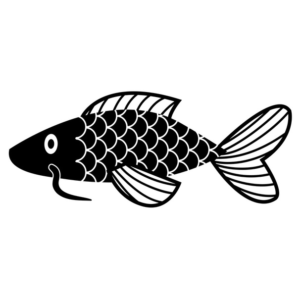 Stylových kreslené ryby izolovaných na bílém pozadí - Vektor, obrázek