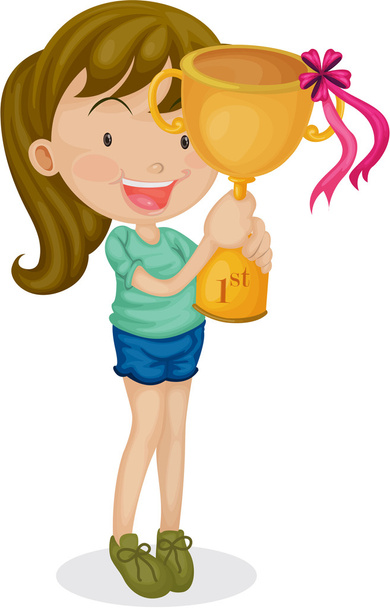 Una chica con un trofeo
 - Vector, Imagen
