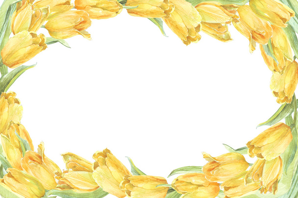 corona de acuarela de tulipanes
 - Foto, imagen