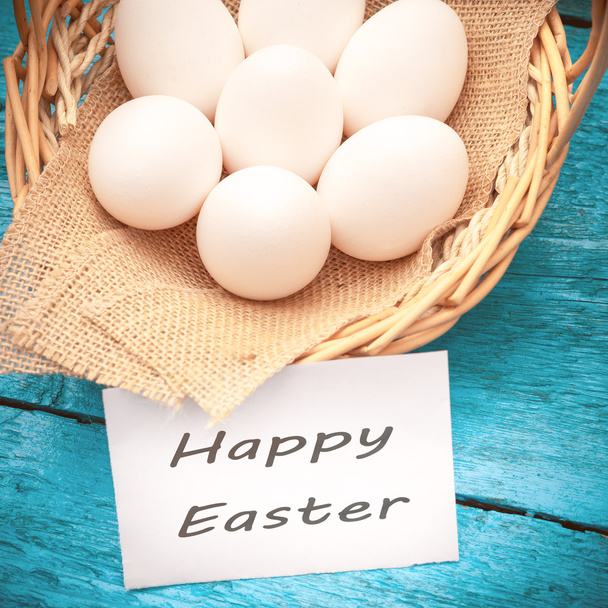 Easter Egg lying in a basket - Φωτογραφία, εικόνα