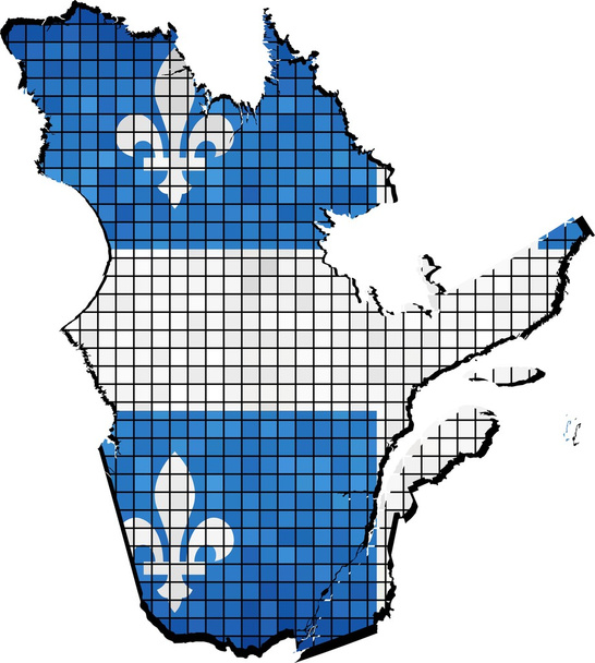 Mapa de Quebec con bandera dentro
 - Vector, imagen