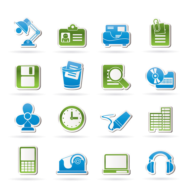 Office and business icons - Vektor, Bild
