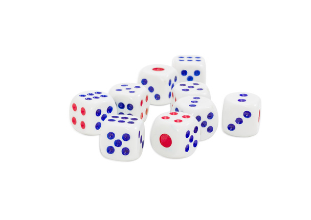 Standard plastic six-sided dice with rounded corners - Photo, Image