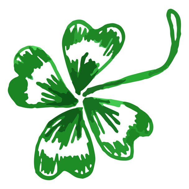 Doodle зеленого конюшини shamrock Patrick день Святої вектор ізольовані - Вектор, зображення