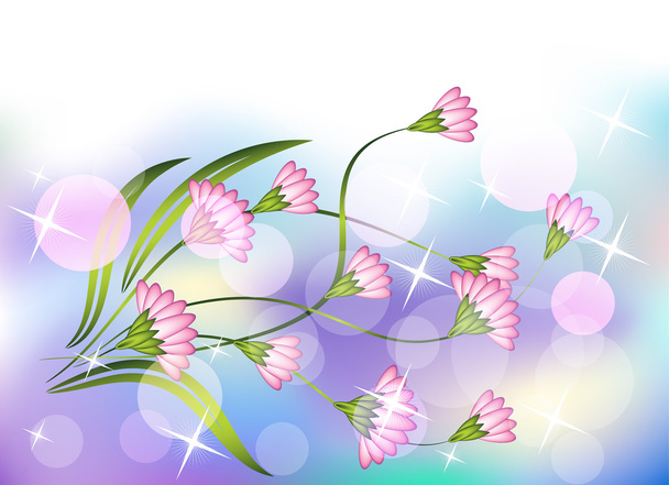 Floral background and bokeh - Vector, imagen