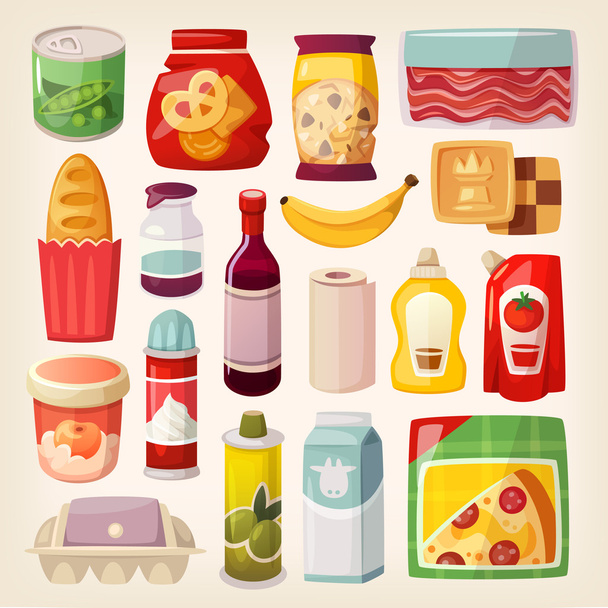 Красочные иконки продуктов
 - Вектор,изображение