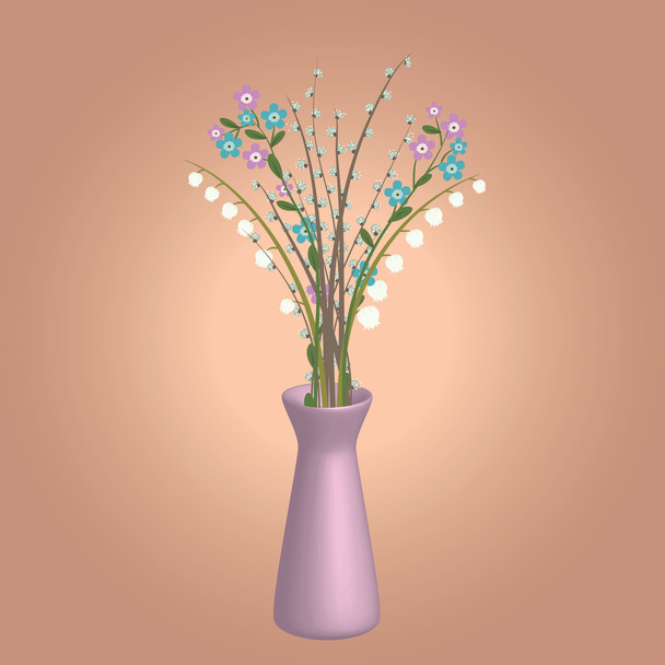 Flowers in vase. - Διάνυσμα, εικόνα