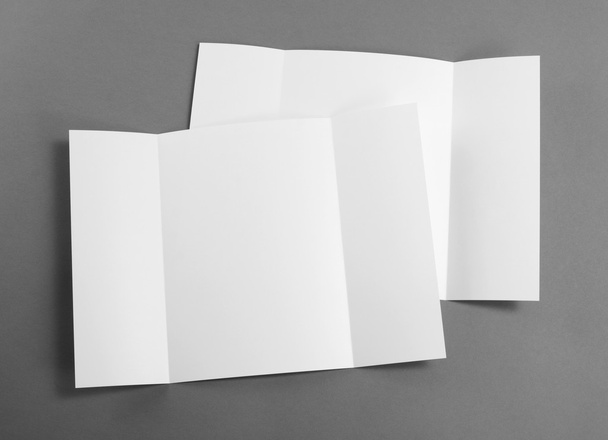Blank gate fold brochure on grey to replace your design. - Fotografie, Obrázek
