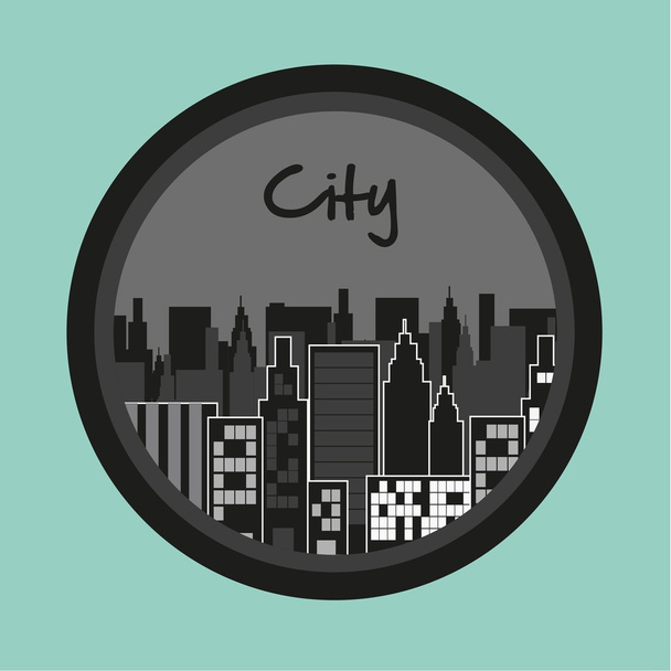 label of buildings - Vector, Image