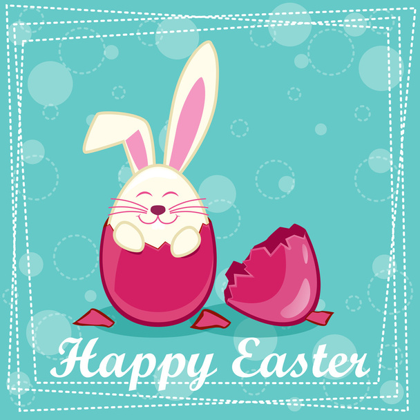 Szczęśliwy królik w jajku - Wektor, obraz