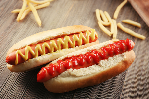 Tasty hot dogs - Фото, изображение