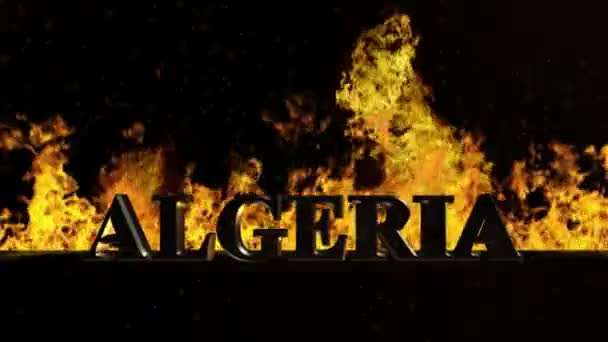 燃える火のアルジェリア記号 - 映像、動画