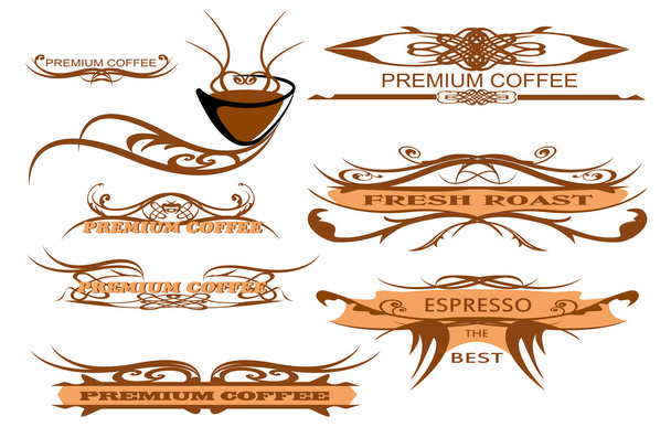 Design elements, cup coffee, - Διάνυσμα, εικόνα