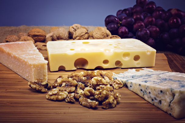 peynir ve fındık farklı birlikte - Fotoğraf, Görsel