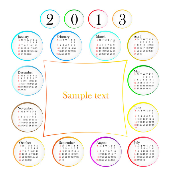 Kalender 2013 - Vektor, Bild
