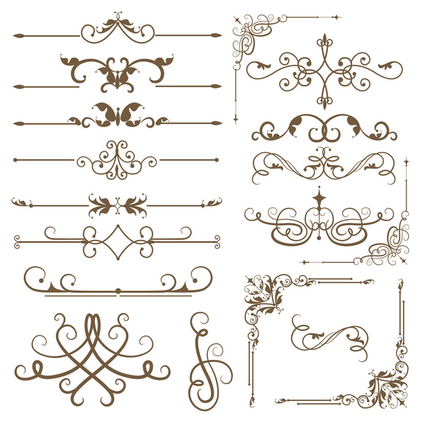 Antique decorative elements - Vector, imagen