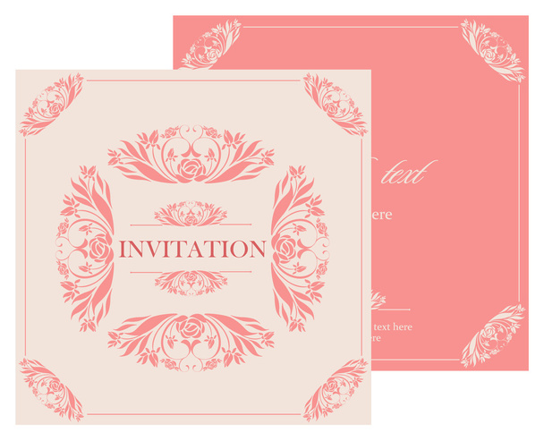 Wedding invitation vintage card  - Vektör, Görsel