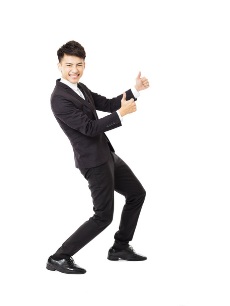 happy  young business man with successful gesture - Foto, Imagem