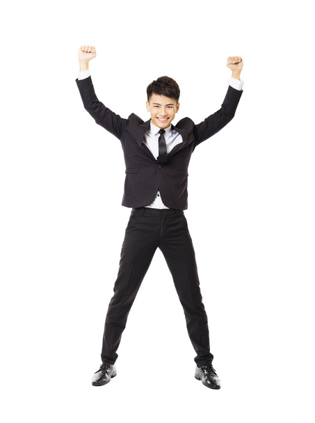 feliz joven hombre de negocios con gesto exitoso
 - Foto, Imagen