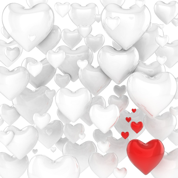 Hearts 3d background - Фото, изображение