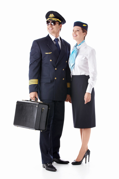 Aviator and stewardess - Photo, Image
