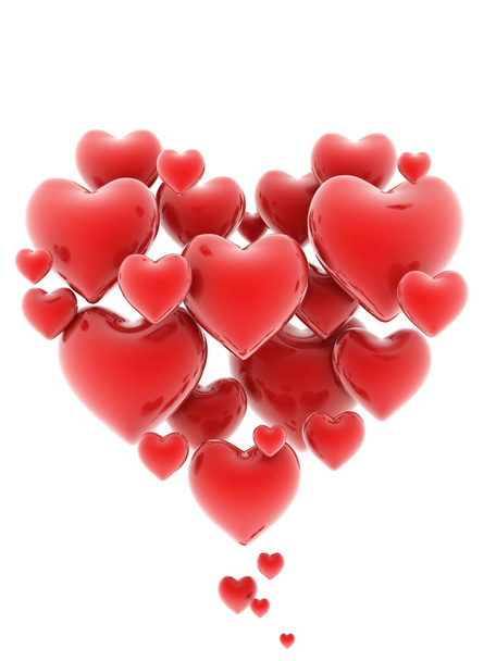 Heart shaped cluster of hearts - Zdjęcie, obraz