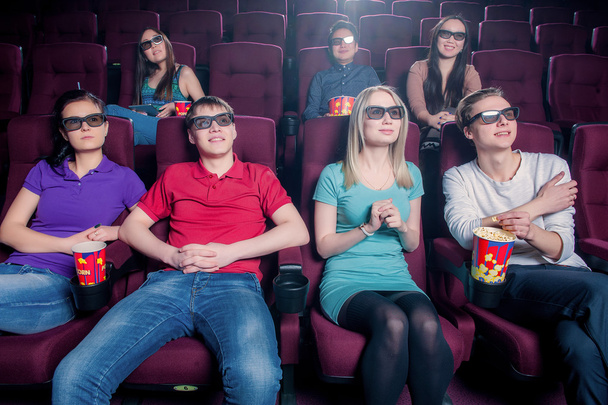 People in the cinema wearing 3d glasses - Photo, Image