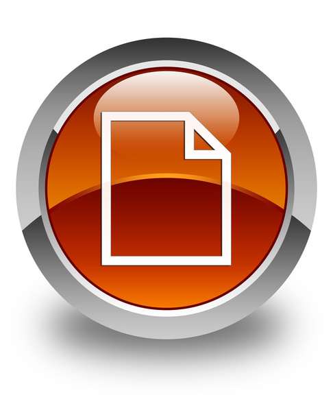 Prázdná stránka ikona leskle hnědé kulaté tlačítko - Fotografie, Obrázek
