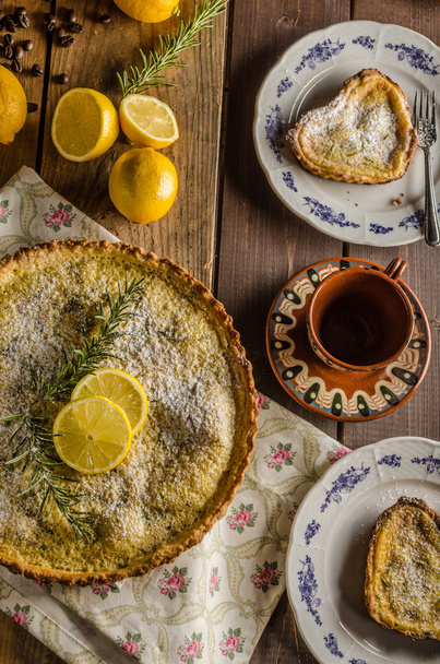 Lemon cake with rosemary - Fotoğraf, Görsel
