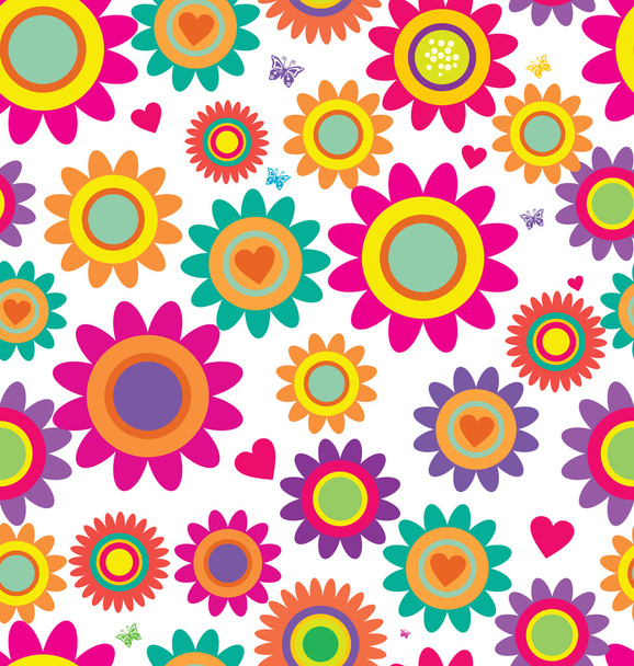 Cute floral seamless background - Vector, Image