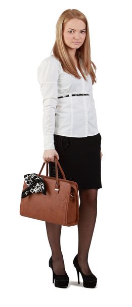 Young woman with handbag - 写真・画像