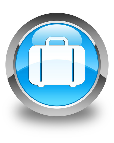Bag icon glossy cyan blue round button - Foto, Imagen