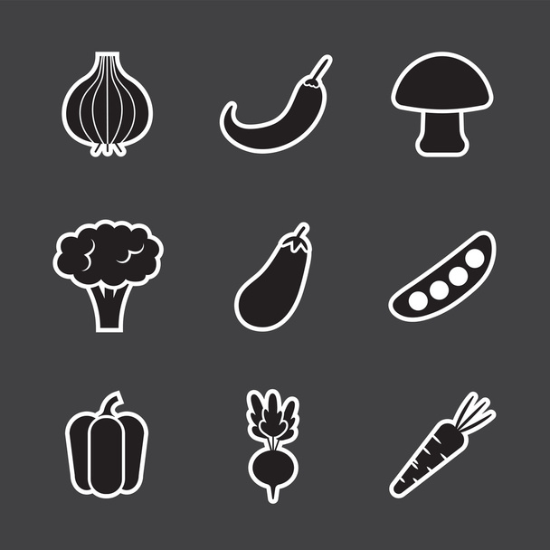 vegetable icon set - Vetor, Imagem