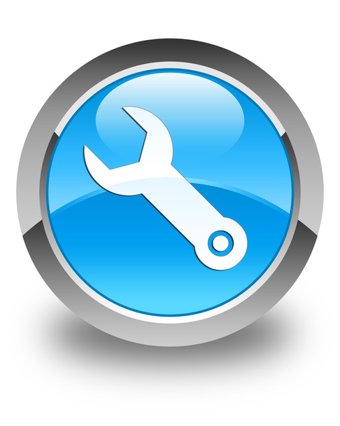 Klíč na ikonu lesklý azurová modrá kulaté tlačítko - Fotografie, Obrázek