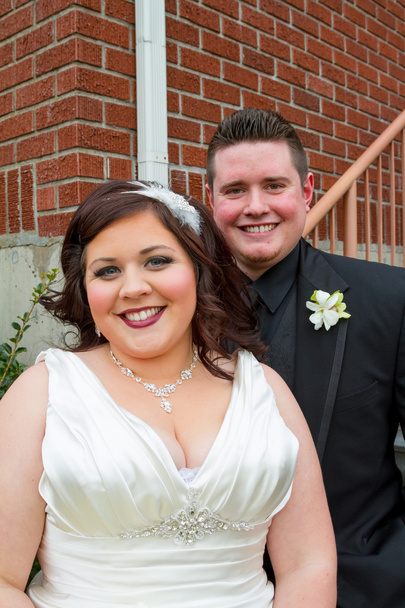 Bride and Groom Portrait on Wedding Day - Фото, изображение