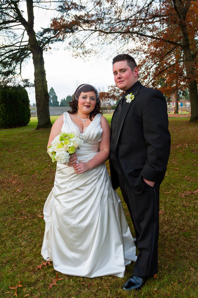 Bride and Groom Portrait on Wedding Day - Foto, Imagem