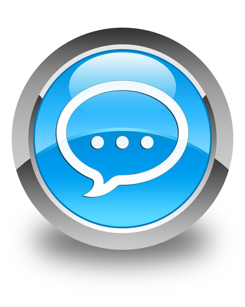 Піктограма розмови глянцева блакитна кругла кнопка
 - Фото, зображення