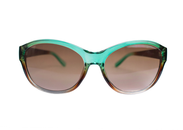 女性のグリーンのサングラス - 写真・画像