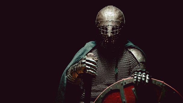 Medieval knight in the armor with the sword and shield.  - Photo, Image