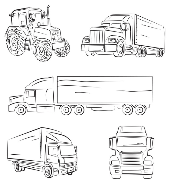 φορτηγών και φορτηγών - Διάνυσμα, εικόνα