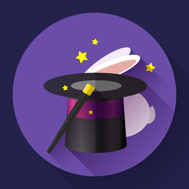 ウサギと魔法の帽子 - ベクター画像
