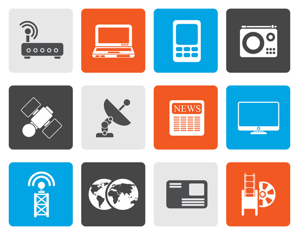 Flat Business, technology communications icons - Vector, Image