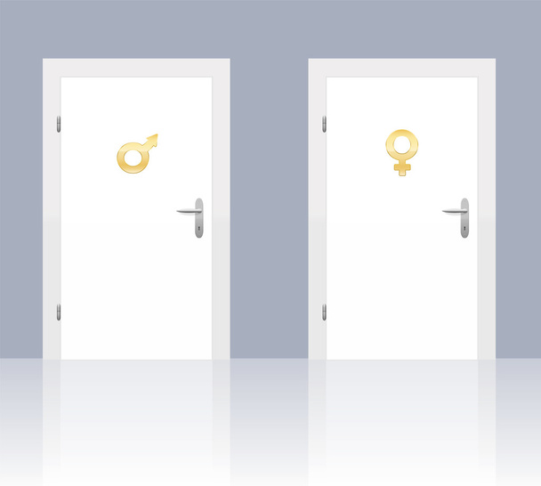 Жіночий символ на дверях
 - Вектор, зображення