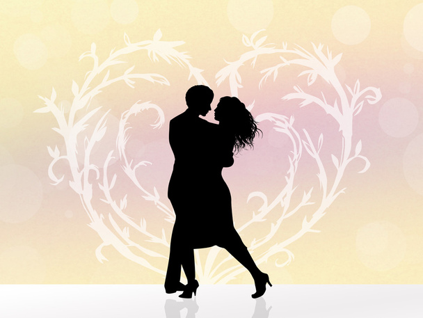illustration of couple dancing - 写真・画像