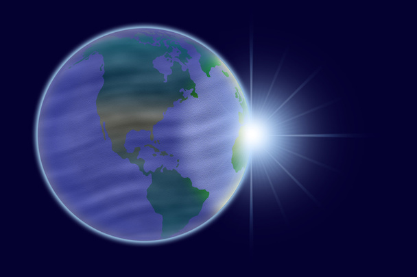 Nascimento solar do mundo a partir da simulação espacial
. - Foto, Imagem