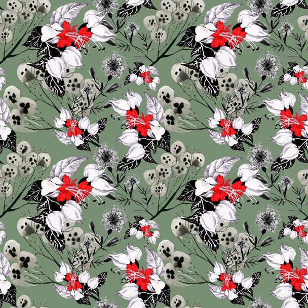 Seamless pattern with flowers - Foto, Imagen