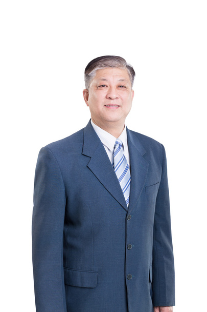 старый азиатский бизнесмен в синем костюме
 - Фото, изображение