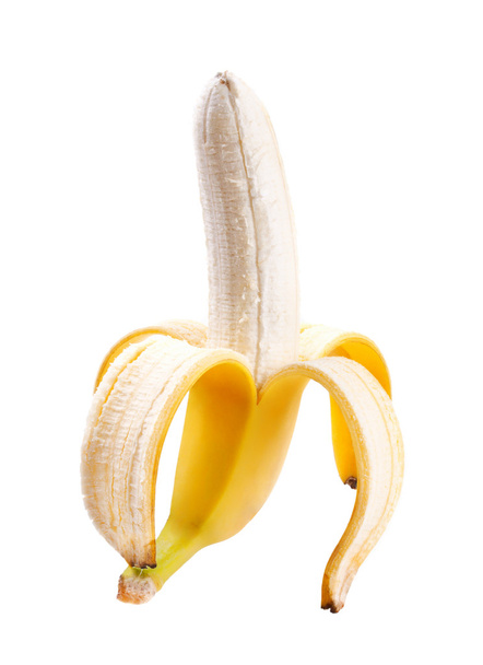 очищений банан ізольований на білому
 - Фото, зображення