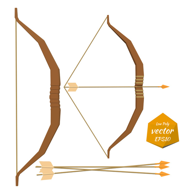 Bow and arrows. Low poly style. Vector illustration - Vektor, kép